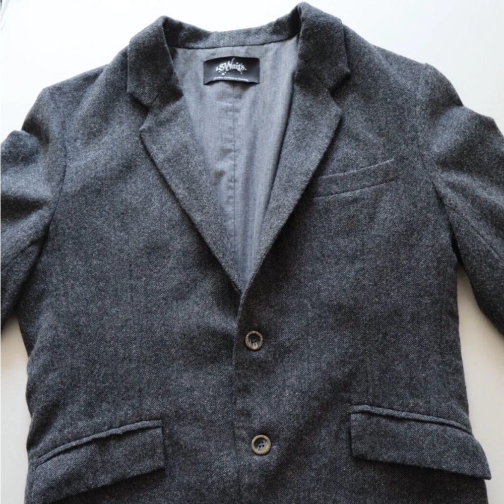 18 Waits Wool Blend Blazer Jacket Made in Canada sz L grey